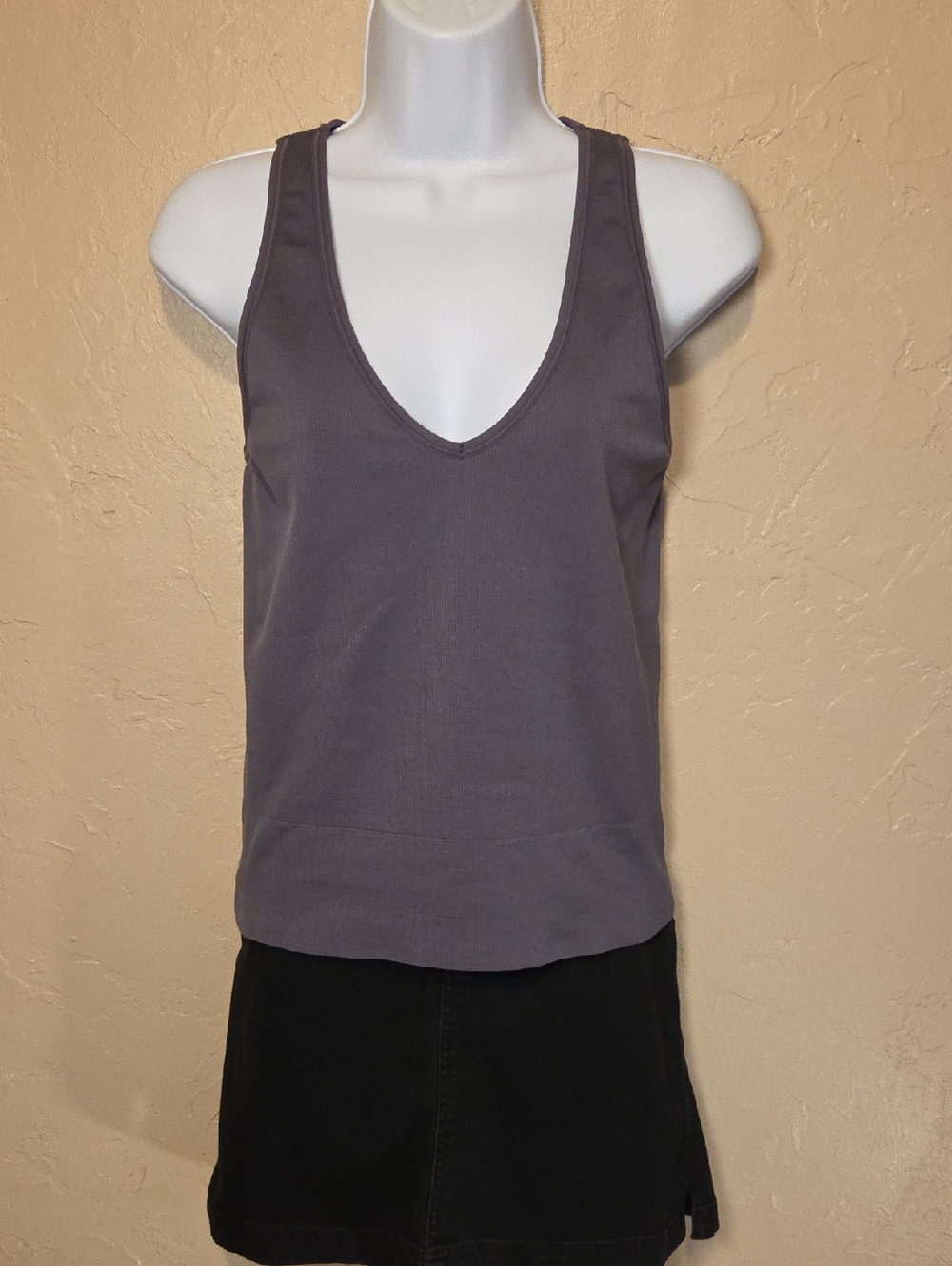 Athleta V-Neck Heathered Purple Aurora Tank Top Size Med